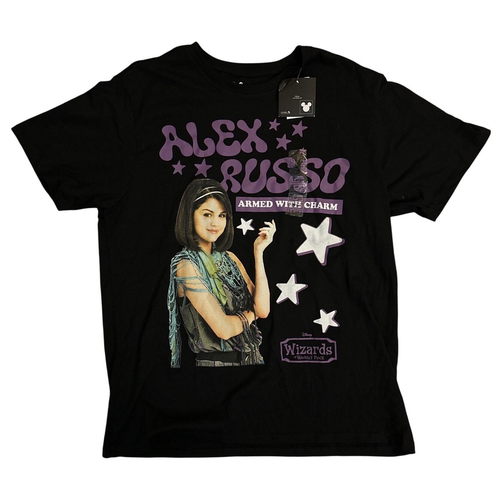 Disney Wizards of Waverly Place Alex Russo Armed With Charm T-Shirt Large Black